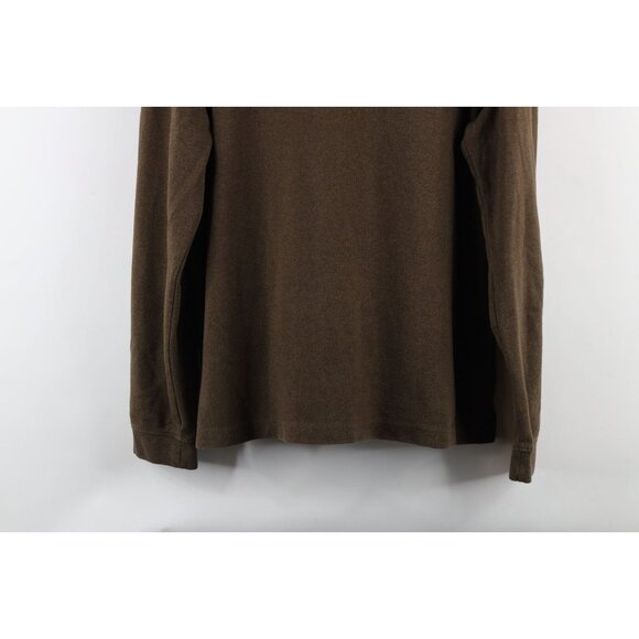 Vintage 90s Streetwear Mens Medium Faded Striped Long Sleeve Rugby Polo Brown - Picture 9 of 9